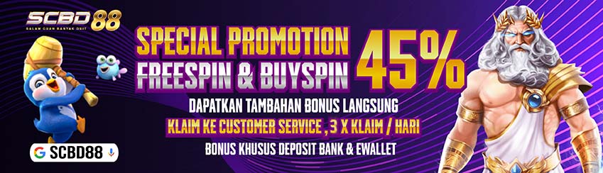 BONUS EXTRA FREESPIN 45% Slot Gacor SCBD88